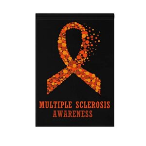 Multiple Sclerosis Awareness Garden Flag 12x18 Inches Vertical Outdoor-Double Sided Small Yard Welcome Flags Support Inspirational Survivor Ribbon Prevention Cancer House Flag Decorations