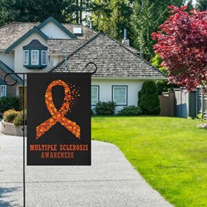 Multiple Sclerosis Awareness Garden Flag 12x18 Inches Vertical Outdoor-Double Sided Small Yard Welcome Flags Support Inspirational Survivor Ribbon Prevention Cancer House Flag Decorations