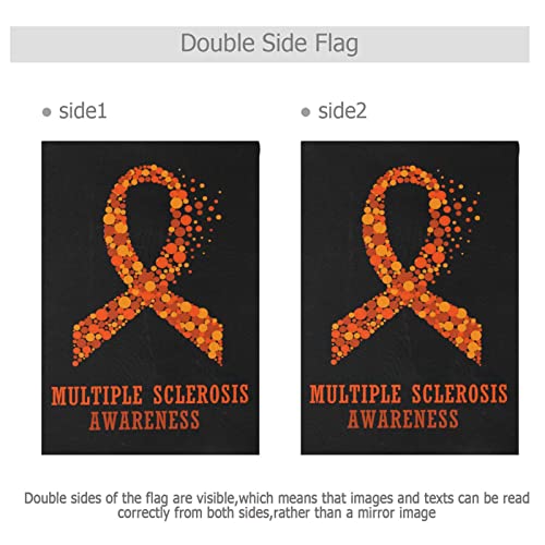 Multiple Sclerosis Awareness Garden Flag 12x18 Inches Vertical Outdoor-Double Sided Small Yard Welcome Flags Support Inspirational Survivor Ribbon Prevention Cancer House Flag Decorations