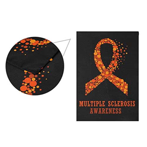 Multiple Sclerosis Awareness Garden Flag 12x18 Inches Vertical Outdoor-Double Sided Small Yard Welcome Flags Support Inspirational Survivor Ribbon Prevention Cancer House Flag Decorations