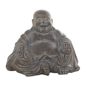Deco 79 Magnesium Oxide Buddha Indoor Outdoor Meditating Garden Sculpture, 23" x 19" x 18", Brown