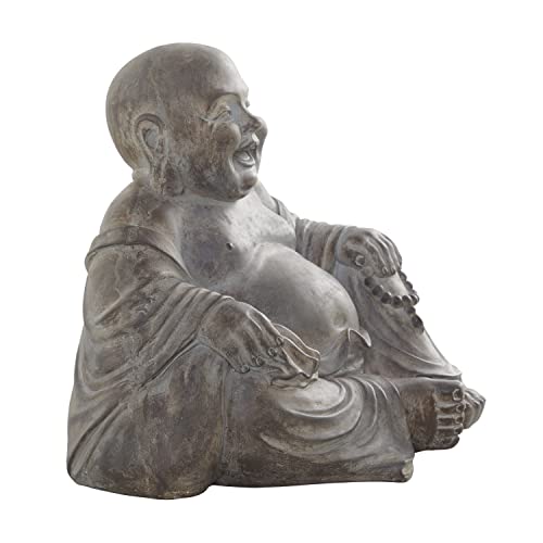 Deco 79 Magnesium Oxide Buddha Indoor Outdoor Meditating Garden Sculpture, 23" x 19" x 18", Brown