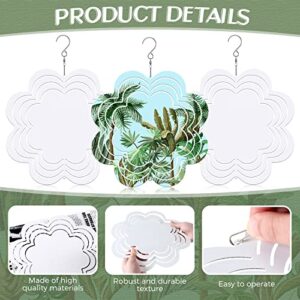 3 Pcs 10 Inch Sublimation Wind Spinner Blanks 3D Hanging Metal Sublimation Wind Spinners Double Sided Wind Powered Kinetic Sculpture for Yard Garden Indoor Outdoor