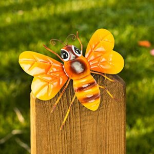 Canabear Metal Bee Wall Decor Art, Iron Bee Hanging Decorations for Outdoor Home Garden Lawn Fence Patio Yard Art