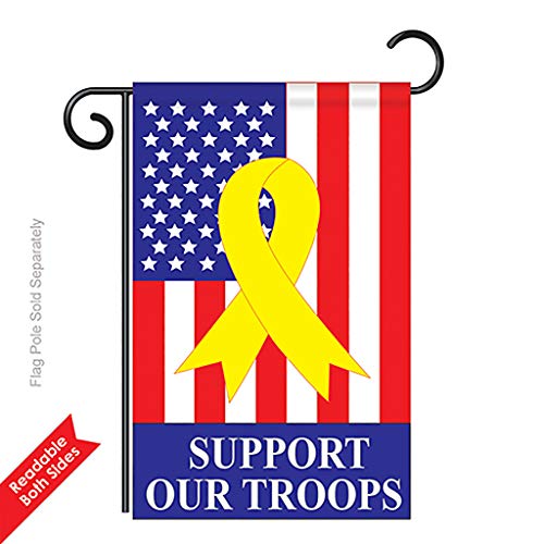 Support Our Troops Garden Flag Home Decor Armed Forces Military Service All Branches Honor Decorations Veteran Official Applique Stitched Tapestry Wall American Memorabilia Banner Remembrance Retire Outdoor Memorial Veteran Gifts