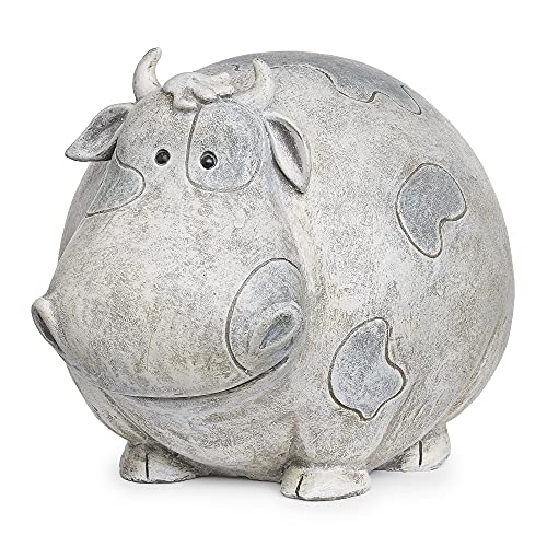 Roman Garden - Cow Statue, 7.75" H, Pudgy Pals Collection, Resin and Dolomite, Decorative, Garden Gift, Home Outdoor Decor, Durable, Long Lasting