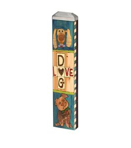 studio m lessons from my dog 13″ mini art pole small decorative indoor/outdoor garden post, great gift, stake included for easy installation, no digging – made in the usa