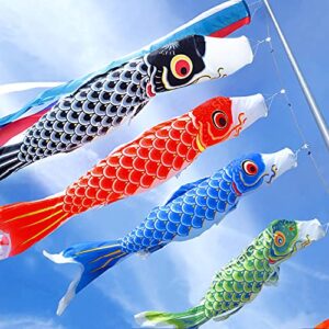 Anley 26 Inch Japan Koi Fish Flag Carp Windsock Streamer - Japanese Koinobori Traditional Hanging Flag & Banner for Children's Day - Outdoor Decorations Garden Backyard Décor Breeze Flying Fish