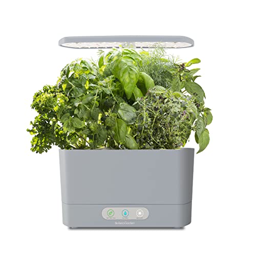 AeroGarden Harvest Indoor Garden, Grow Up to 6 Different Herbs, Vegetables, and Flowers, Seed Pod Kit Not Included, Cool Gray