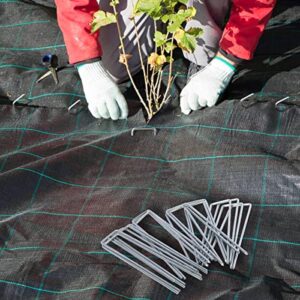 100 Pcs Garden Staples 6 Inch U-Shaped Landscape Staples,11 Gauge Heavy Galvanized Garden Staples are Suitable for Outdoor Fabric Irrigation Hoses, Artificial Turf Nails, Fixed Fences and Tents.