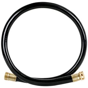 garden hose (4ft) worth garden short black garden hose 5/8 in. x 4 ft. no leak, durable and lightweight pvc water hose with solid aluminum hose fittings, male to female fittings, 8 years warranty