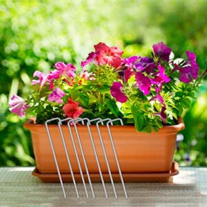 HongWay 50 Pack Landscape Staples 6 Inch 11 Gauge Stakes, Galvanized Garden Staple U-Shaped Pins and Landscaping Staples for Sod Anchoring Landscape Fabric Irrigation Tubing