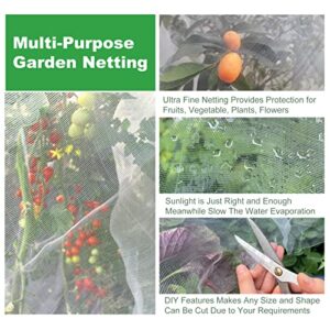 Ultra Fine Garden Netting 4'x10' Plant Pest Barrier Covers Bird Patio Mosquito Netting Tree Vegetable Mesh Protection Netting Fruit Greenhouse Row Nets for Garden