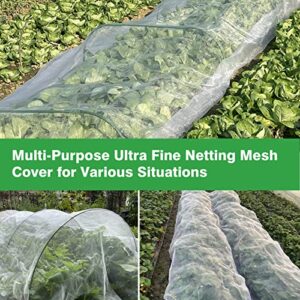 Ultra Fine Garden Netting 4'x10' Plant Pest Barrier Covers Bird Patio Mosquito Netting Tree Vegetable Mesh Protection Netting Fruit Greenhouse Row Nets for Garden