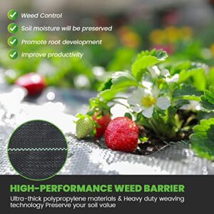 Land Guard 4ft×300ft Garden Weed Barrier Fabric - High Density Woven Landscape Fabric - Premium Heavy Duty Weed Mat Fabric - Weed Blocker Fabric - Suitable for Landscaping………