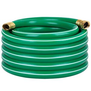 worth garden long hose 3/4 in. x 50 ft. no leak, durable and lightweight green pvc garden water hose with solid aluminum hose fittings, male to female fittings, 8 years warranty
