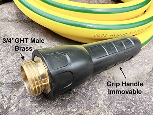 ZILIM Hybrid Lead In Garden Water Hose 5/8 in X 6FT, Heavy-duty Super Flexible with Swivel Grip Handle Female and 3/4" GHT Solid Brass Fittings, Operate 160 PSI