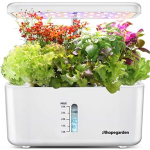 indoor garden hydroponic growing system: ahopegarden plant germination kit aeroponic herb vegetable growth lamp countertop with led grow light – hydrophonic planter grower harvest veggie lettuce