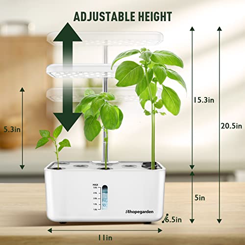 Indoor Garden Hydroponic Growing System: Ahopegarden Plant Germination Kit Aeroponic Herb Vegetable Growth Lamp Countertop with LED Grow Light - Hydrophonic Planter Grower Harvest Veggie Lettuce