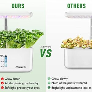 Indoor Garden Hydroponic Growing System: Ahopegarden Plant Germination Kit Aeroponic Herb Vegetable Growth Lamp Countertop with LED Grow Light - Hydrophonic Planter Grower Harvest Veggie Lettuce