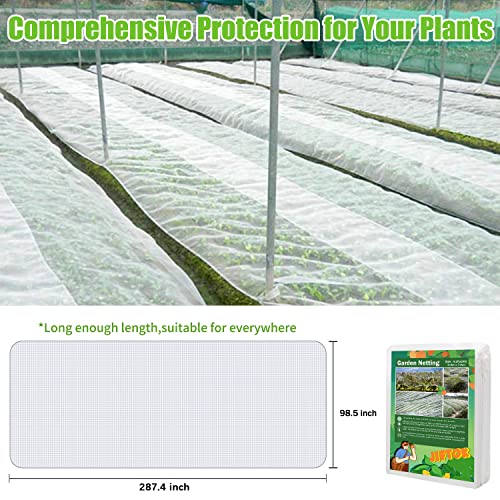 JIFTOK Ultra Fine Garden Mesh Netting, 8×24FT Plant Covers Insect Bird Protection Netting for Vegetable Fruits Flowers Crops Greenhouse Row Cover Raised Garden Bed Cover Screen Netting