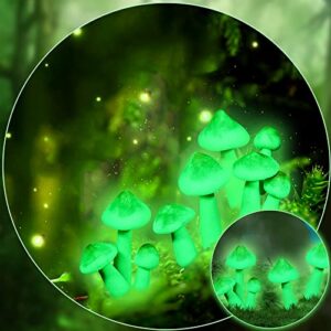 5 Pcs Luminous Mushroom Lights Miniature Garden Mushrooms Outdoor Decor Waterproof Glow in The Dark Mushroom Yard Decor for Outdoor Fairy Garden Micro Landscape Flower Pot Christmas Tree Decorations