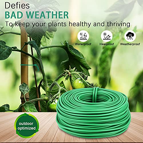 YDSL 100 Feet Soft Tie for Plants, Green Twist Garden Ties Gardening Supplies for Supporting Climbing Plants, Tomatoes, Vegetables, (Diameter - 2.5MM)