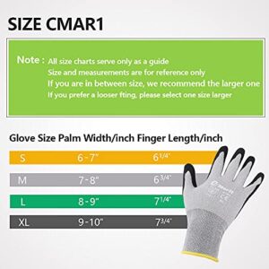 eMerit Bamboo Garden Gloves for Women, Nitrile Coated Working Glove for Gardening, Fishing, Clamming… (2, M)