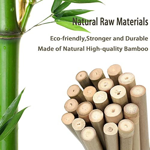 Plant Stakes,Stroller 20PCS Natural Bamboo Garden Plant Sticks for Indoor and Outdoor Plants,18 Inches Plant Support Stakes for Tomatoes,Flowers,Potted Plants
