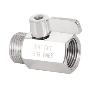 Stainless steel Garden Hose Shut Off Valve, 3/4"GHT Female × 3/4"GHT Male