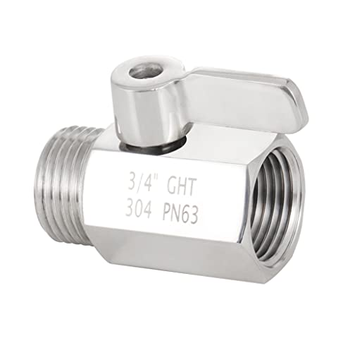 Stainless steel Garden Hose Shut Off Valve, 3/4"GHT Female × 3/4"GHT Male