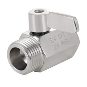 Stainless steel Garden Hose Shut Off Valve, 3/4"GHT Female × 3/4"GHT Male