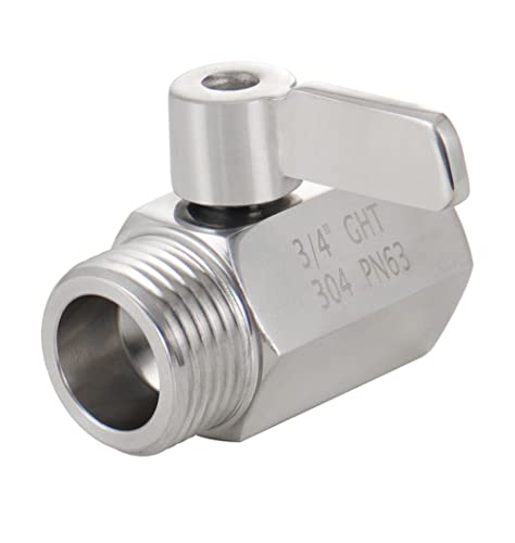 Stainless steel Garden Hose Shut Off Valve, 3/4"GHT Female × 3/4"GHT Male