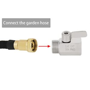 Stainless steel Garden Hose Shut Off Valve, 3/4"GHT Female × 3/4"GHT Male