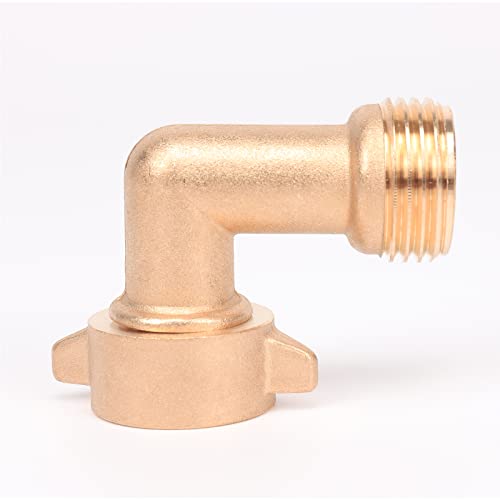 Winmien Heavy Duty Brass 90-Degree Hose Elbow， Garden Hose Connector for RV Water Hose，3/4" Threaded Pipe Adapter (4 Sets)