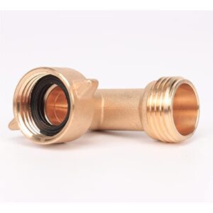 Winmien Heavy Duty Brass 90-Degree Hose Elbow， Garden Hose Connector for RV Water Hose，3/4" Threaded Pipe Adapter (4 Sets)