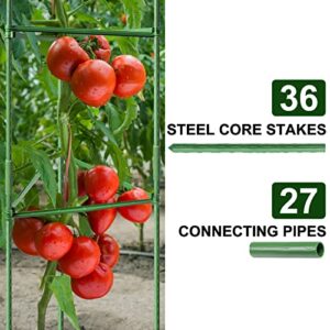 Odree 4 Pack Tomato Cages for Garden, 4ft Plant Support Garden Stakes, Garden Stakes Tomato Cage, Garden Trellis Stakes for Climbing Plants Vegetable