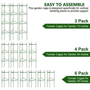 Odree 4 Pack Tomato Cages for Garden, 4ft Plant Support Garden Stakes, Garden Stakes Tomato Cage, Garden Trellis Stakes for Climbing Plants Vegetable