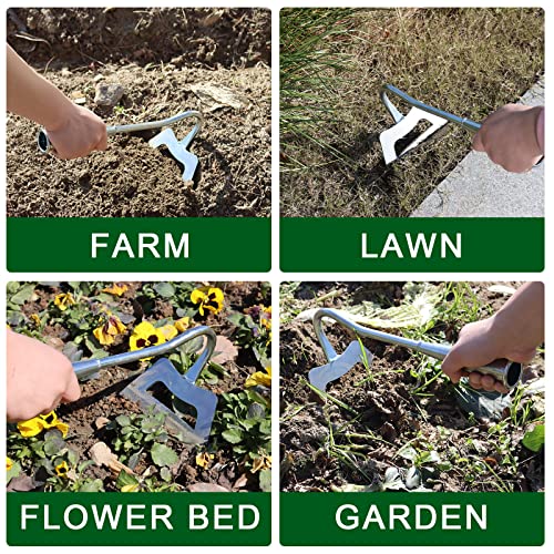 All Steel Hardened Hollow Hoe - Long Handle Heavy Duty Garden Hollow Hoe, Hoe Garden Tool, Sharp Gardening Tools, Easy Weeding and Soil Loosening, Durable and Effectible Hand Weeding Tools