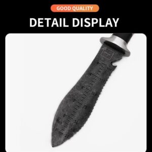Professional Garden Knife / with Thicker Leather Sheath, Stainless Steel Blade, for Weeding, Digging, Pruning and Cultivating / with Beautiful Packaging, Black (CY98)