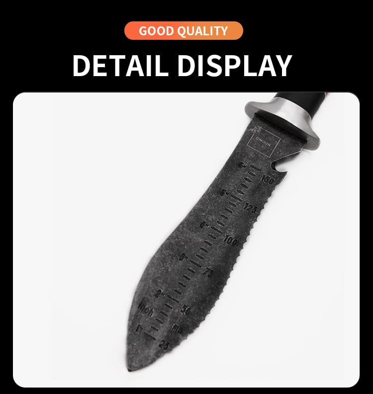 Professional Garden Knife / with Thicker Leather Sheath, Stainless Steel Blade, for Weeding, Digging, Pruning and Cultivating / with Beautiful Packaging, Black (CY98)