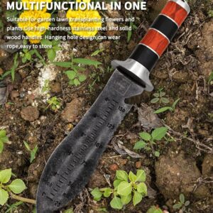 Professional Garden Knife / with Thicker Leather Sheath, Stainless Steel Blade, for Weeding, Digging, Pruning and Cultivating / with Beautiful Packaging, Black (CY98)