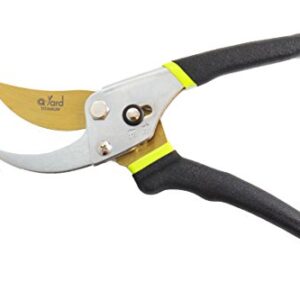 Q-yard QY-731L Traditional Bypass Pruning 8.5" Titanium Blade- Handheld Gardening Tools Shears