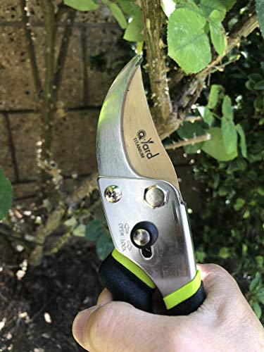 Q-yard QY-731L Traditional Bypass Pruning 8.5" Titanium Blade- Handheld Gardening Tools Shears