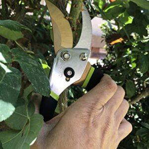 Q-yard QY-731L Traditional Bypass Pruning 8.5" Titanium Blade- Handheld Gardening Tools Shears