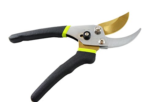 Q-yard QY-731L Traditional Bypass Pruning 8.5" Titanium Blade- Handheld Gardening Tools Shears