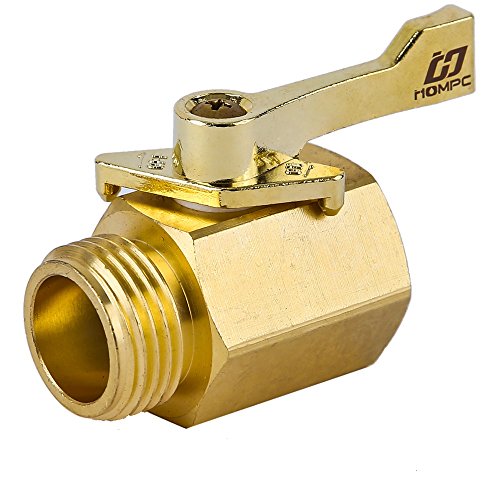 HQMPC Super Heavy Duty 3/4" Brass Shut Off Valve Garden Hose Shut Off Valve Garden Hose Connector 1 PC