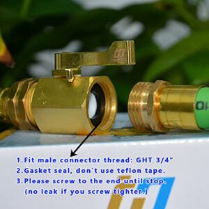 HQMPC Super Heavy Duty 3/4" Brass Shut Off Valve Garden Hose Shut Off Valve Garden Hose Connector 1 PC