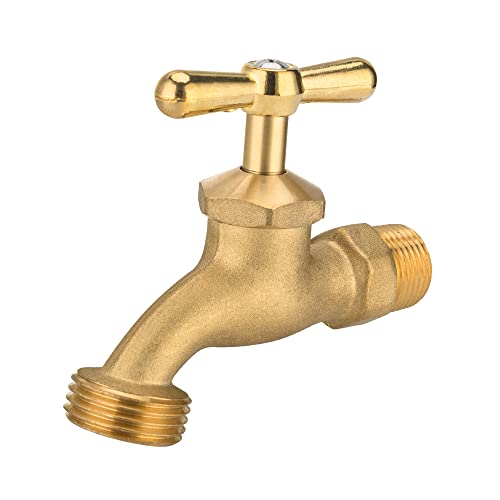 EFIELD Outdoor Garden Hose Faucet/Valve 1/2" Male NPT Inlet ×3/4" Male GHT Threaded Garden Hose Outlet/Connector