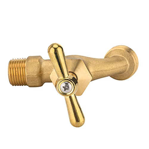 EFIELD Outdoor Garden Hose Faucet/Valve 1/2" Male NPT Inlet ×3/4" Male GHT Threaded Garden Hose Outlet/Connector